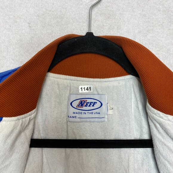 Vintage Harmony Longhorns Jacket Mens L Blue Shiny Embroidered Made In USA - Picture 7 of 13